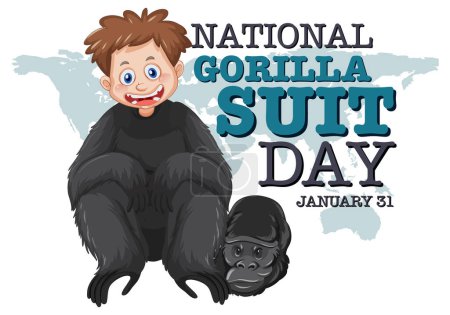 Illustration for National Gorilla Suit Day Banner illustration - Royalty Free Image