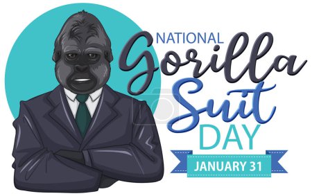 Ilustración de National Gorilla Suit Day Banner Design illustration - Imagen libre de derechos