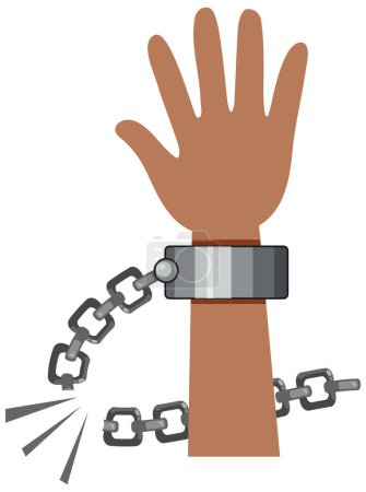 Téléchargez les illustrations : Hand with broken chains illustration - en licence libre de droit