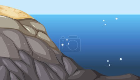 Téléchargez les illustrations : Illustration de fond de zonage du rivage rocheux - en licence libre de droit