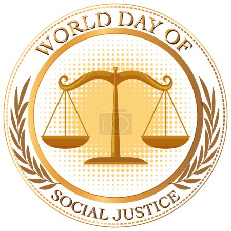 Illustration for World day of social justice banner illustration - Royalty Free Image