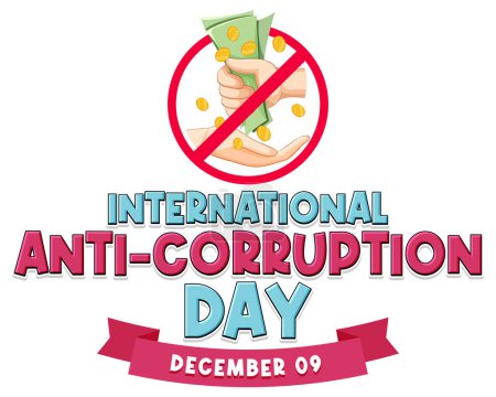 Ilustración de Día Internacional contra la corrupción diseño de póster ilustración - Imagen libre de derechos