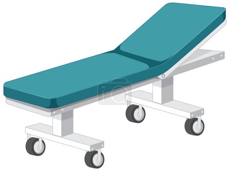 Illustration for Hospital bed with wheels on white background illustration - Royalty Free Image