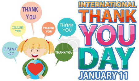 Illustration for International Thank You Day Banner Design illustration - Royalty Free Image
