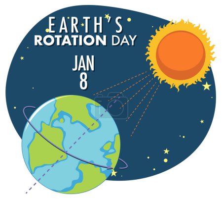 Illustration for Earth's Rotation Day banner design illustration - Royalty Free Image