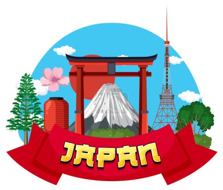 Illustration for Japanese nation tradition symbol illustration - Royalty Free Image