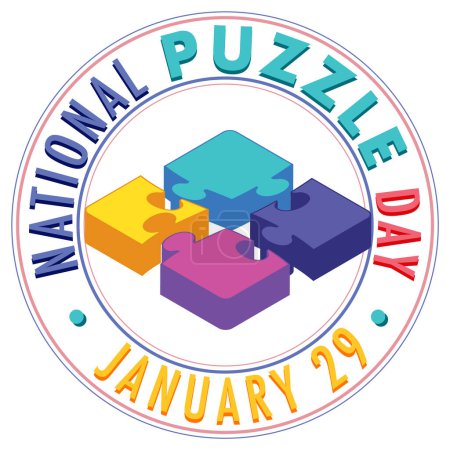 Illustration for National Puzzle Day Banner Design illustration - Royalty Free Image