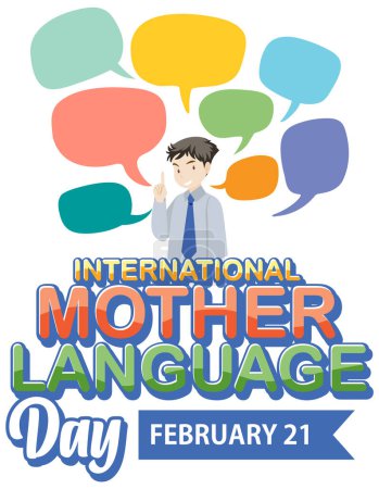 Ilustración de International mother language day banner illustration - Imagen libre de derechos