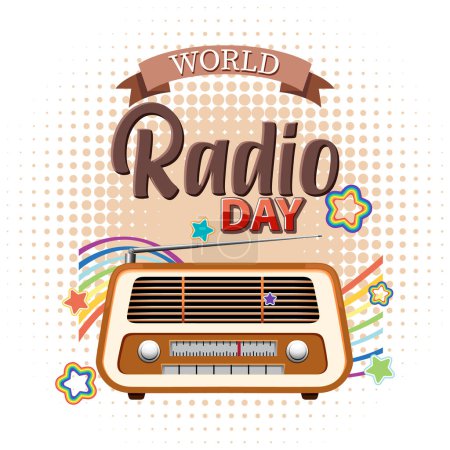 Téléchargez les illustrations : World Radio Day Banner illustration - en licence libre de droit