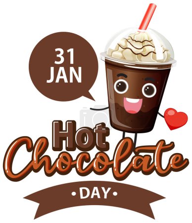 Téléchargez les illustrations : Illustration de conception de bannière de jour de chocolat chaud - en licence libre de droit