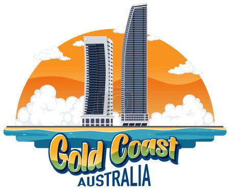 Téléchargez les illustrations : Gold Coast Australia Building Landmark illustration - en licence libre de droit