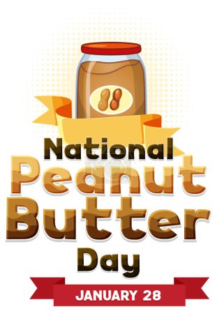 Téléchargez les illustrations : Bannière de la Journée nationale du beurre d'arachide Illustration design - en licence libre de droit