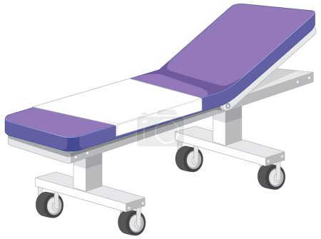 Ilustración de Hospital bed with wheels on white background illustration - Imagen libre de derechos