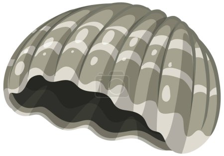 Illustration for Isolated shell rocky shore illustration - Royalty Free Image