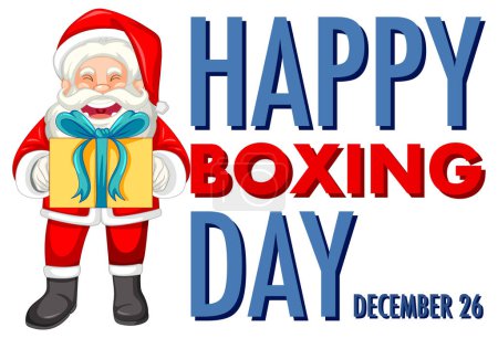 Illustration for Happy Boxing Day banner design illustration - Royalty Free Image