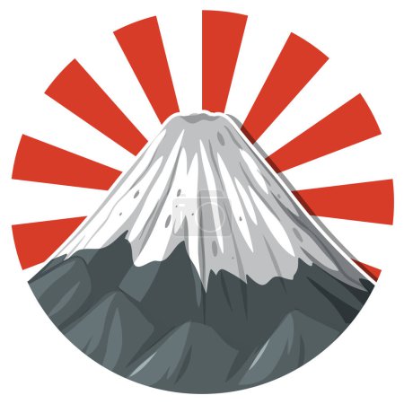 Illustration for Fuji mountain Japanese nation tradition symbol illustration - Royalty Free Image