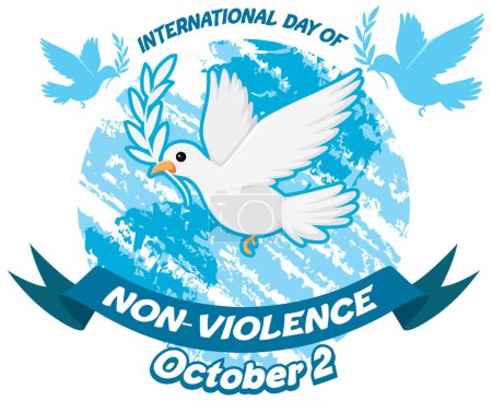 Illustration for International day of non violence poster illustration - Royalty Free Image