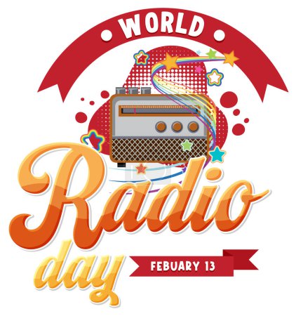 Illustration for World Radio Day Banner illustration - Royalty Free Image