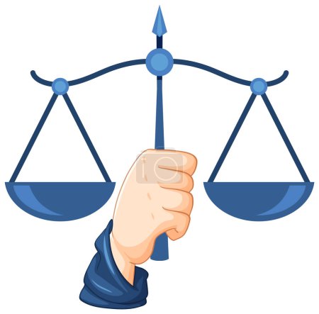 Téléchargez les illustrations : Legal justice balance scale icon illustration - en licence libre de droit