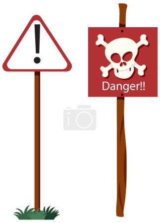 Illustration for Danger sign on white background illustration - Royalty Free Image