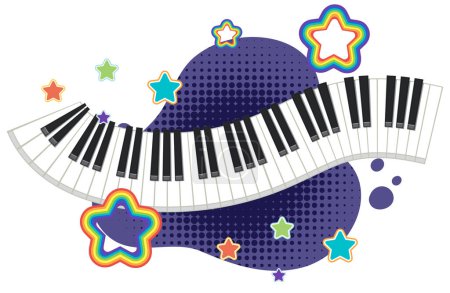Illustration for Piano keyboard for banner or poster design illustration - Royalty Free Image