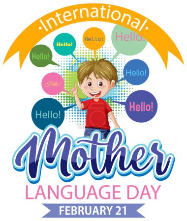 Téléchargez les illustrations : International mother language day banner illustration - en licence libre de droit