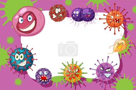 Germ bacteria and virus background frame template illustration