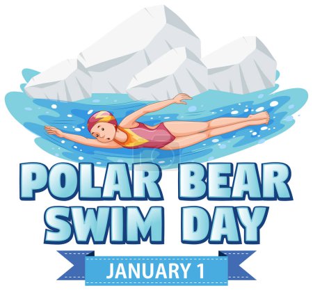Illustration for Polar Bear Plunge Day icon illustration - Royalty Free Image