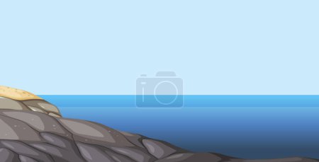 Ilustración de Scene with blank flood landscape illustration - Imagen libre de derechos