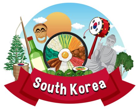 Illustration for Korean traditional food vector illustration - Royalty Free Image