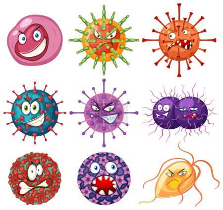 Ilustración de Bacterias Gérmenes y virus Colección ilustración - Imagen libre de derechos