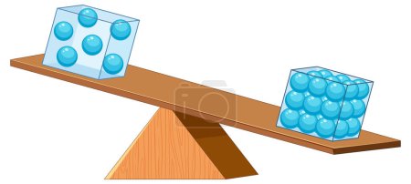 Illustration for Density concept with states of matter illustration - Royalty Free Image