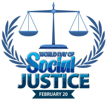 Ilustración de World day of social justice banner illustration - Imagen libre de derechos