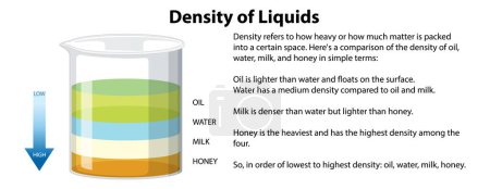 Ilustración de Density of Liquids Science Experiment illustration - Imagen libre de derechos