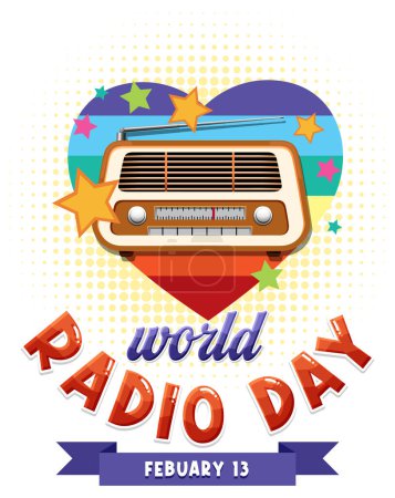 Illustration for World Radio Day Banner illustration - Royalty Free Image