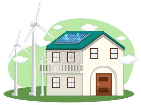Illustration for Green energy from natural resources vector concept illustration - Royalty Free Image