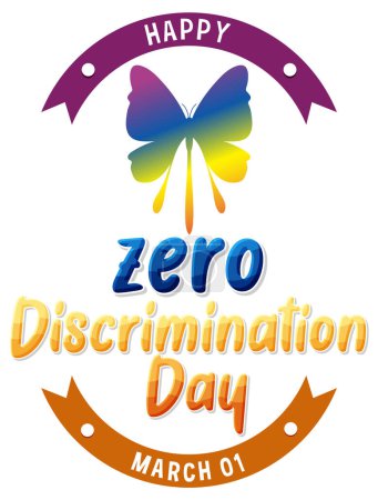 Illustration for Zero discrimination day banner design illustration - Royalty Free Image