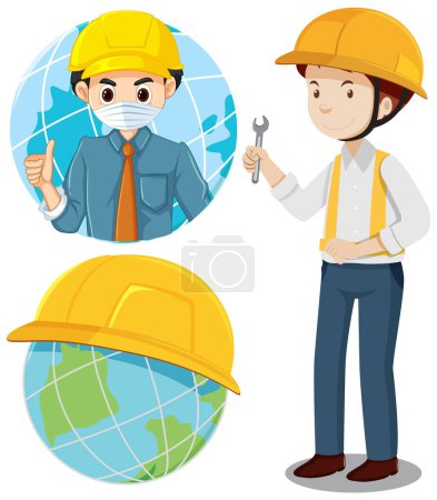 Illustration for Technician and engineers collection illustration - Royalty Free Image