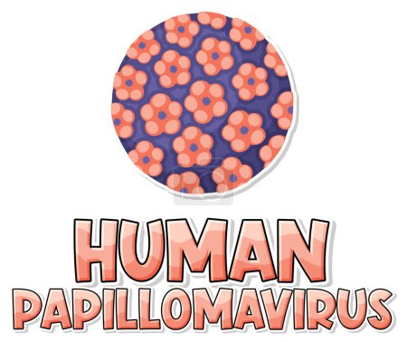Téléchargez les illustrations : Papillomavirus humain (VPH) sur fond blanc illustration - en licence libre de droit