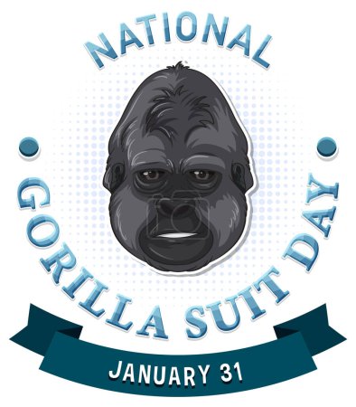 Ilustración de Día Nacional del Traje de Gorila Ilustración Banner - Imagen libre de derechos