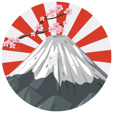 Ilustración de Fujisan Iconic Symbol of Japan Vector Graphic illustration - Imagen libre de derechos