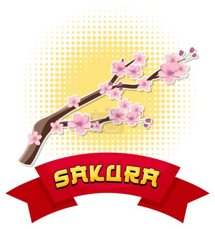 Illustration for Sakura Japanese element nation tradition symbol illustration - Royalty Free Image