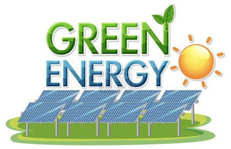 Illustration for Green energy text banner design illustration - Royalty Free Image