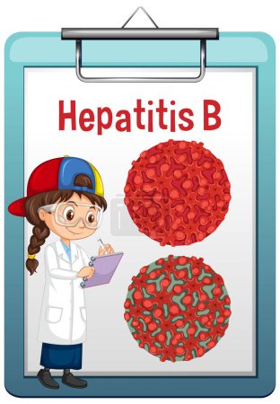 Ilustración de Virus de la hepatitis B (VHB) sobre fondo blanco ilustración - Imagen libre de derechos