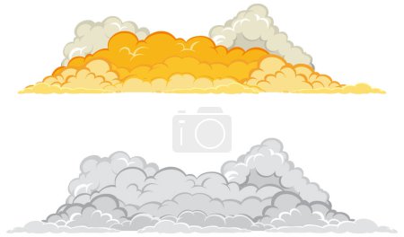 Téléchargez les illustrations : Explosion smoke on white background illustration - en licence libre de droit