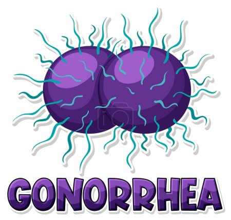 Téléchargez les illustrations : Neisseria gonorrhoeae on white background illustration - en licence libre de droit