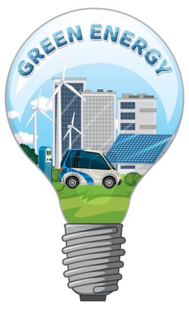 Ilustración de Green energy text banner design illustration - Imagen libre de derechos