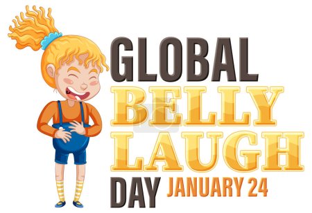Illustration for Global Belly Laugh Day Banner Design illustration - Royalty Free Image