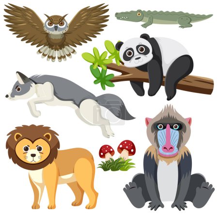 Ilustración de Animales salvajes Dibujos animados Colección ilustración - Imagen libre de derechos