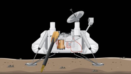 Ilustración de Viking 1 nave espacial Vector ilustración - Imagen libre de derechos